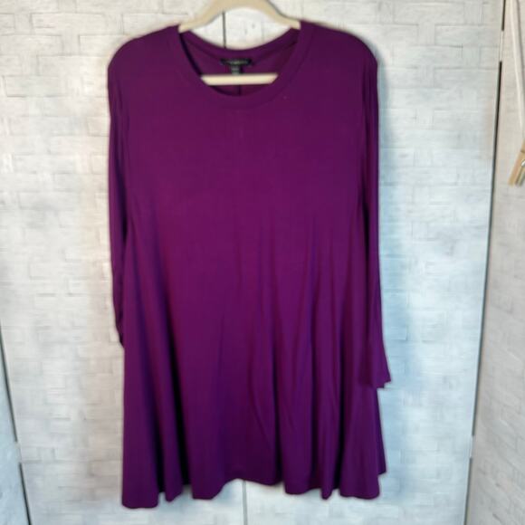 Lane Bryant 3/4 sleeve T-shirt purple romantic whimsygoth normcore plus size - Picture 1 of 11